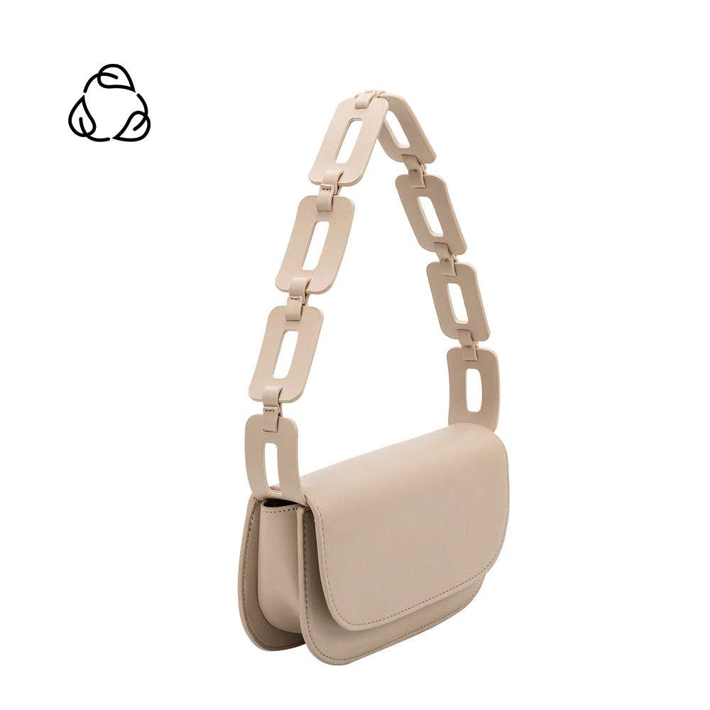 Inez Recycled Vegan Shoulder Bag in Nude