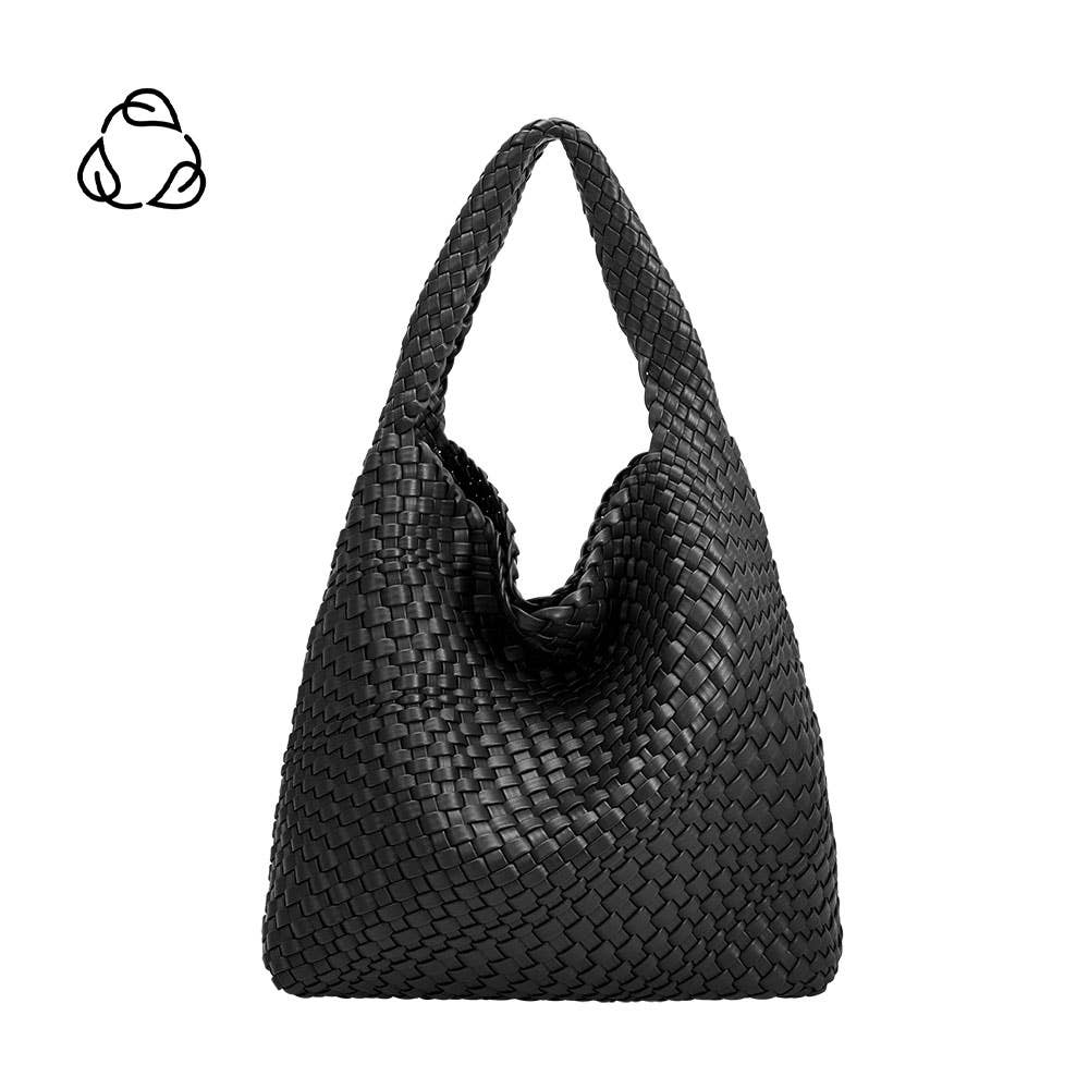 Johanna Recycled Vegan Shoulder Bag in Black
