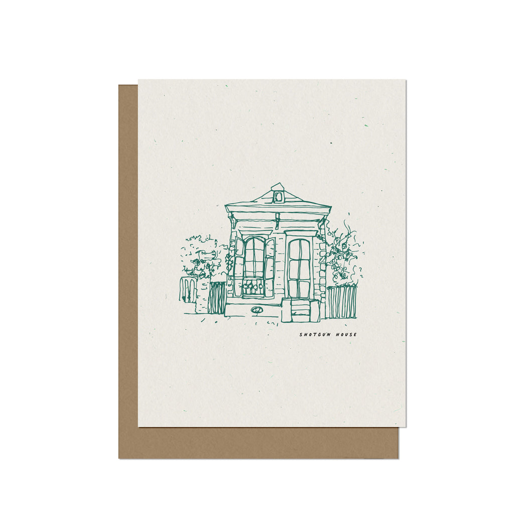 Shotgun Contour Illustration Blank Card