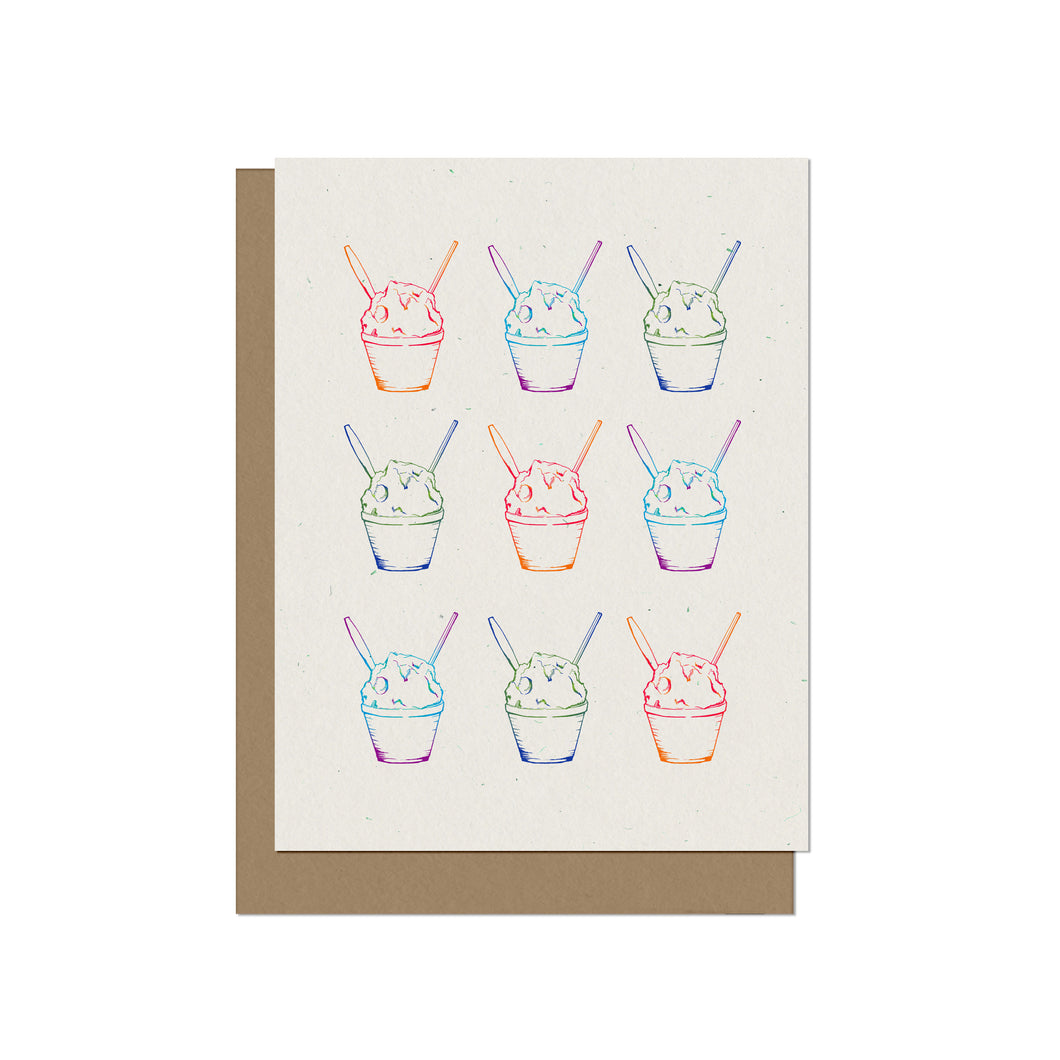 Colorful Sno-Balls Illustration Card