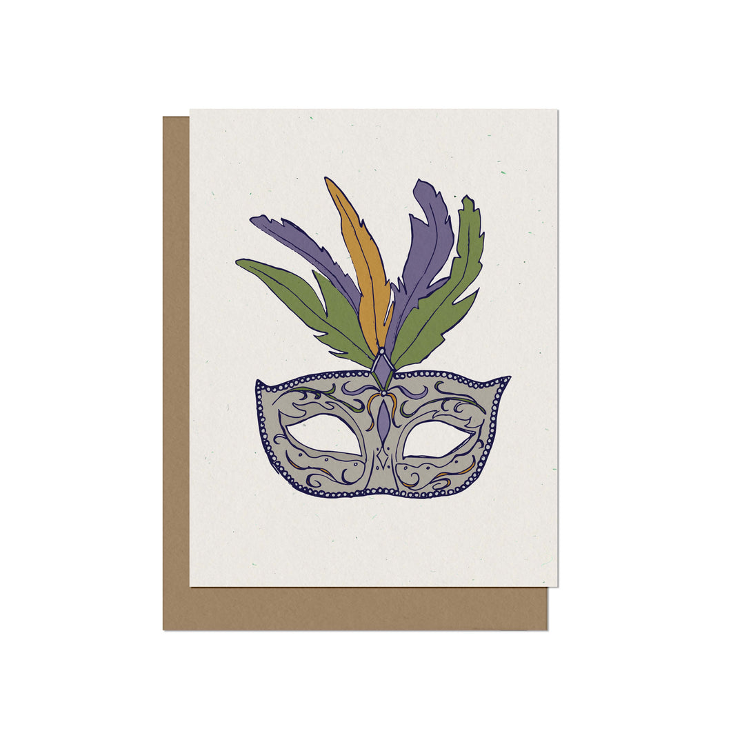 Mardi Gras Mask - Blank Card