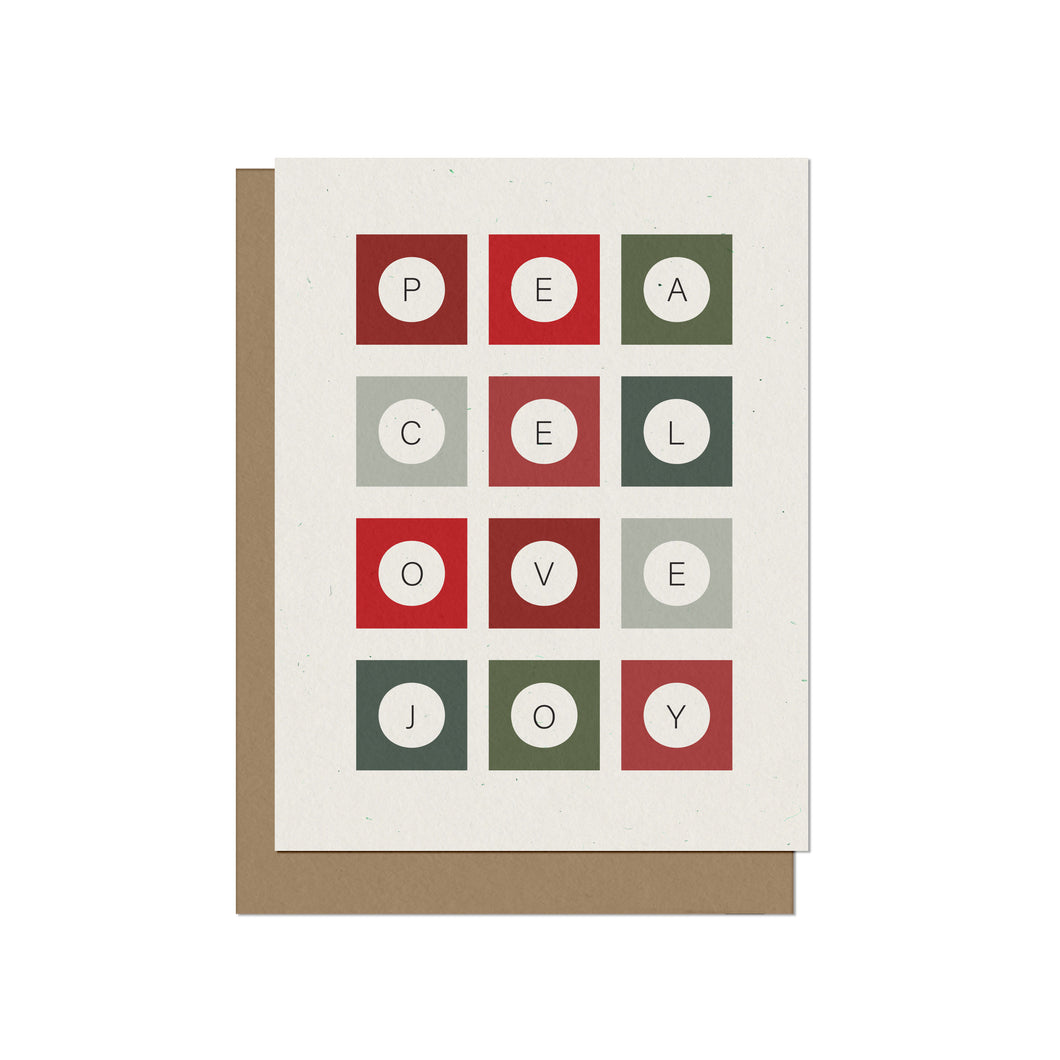 Peace Love Joy | Blank Christmas Card