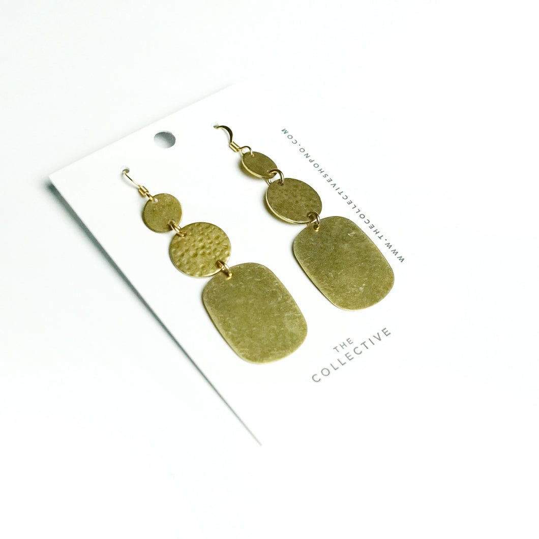 Reese Raw Brass Hammered Earrings