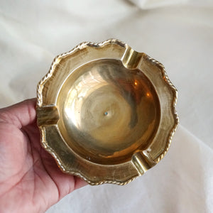 Vintage Small Round Brass Ashtray