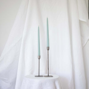 Light Blue Taper Candlesticks