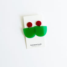 Olympia Green and Deep Red Earrings