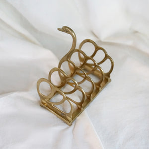 Vintage Brass Swan Letter Holder