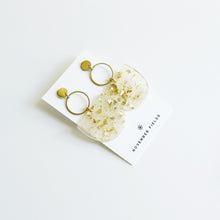Cleopatra- Matte Gold Glitter Acetate w/Gold Studs Earrings