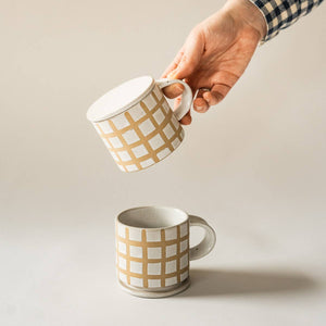 Speckle Grid Mug with Lid