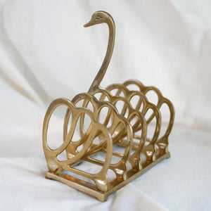 Vintage Brass Swan Letter Holder