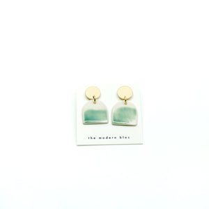 Ade - Large Modern Arch Porcelain Earrings