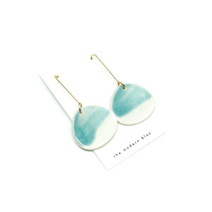 Amara - Modern Porcelain and Gold Plated Earrings