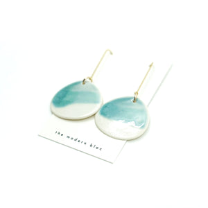 Amara - Modern Porcelain and Gold Plated Earrings