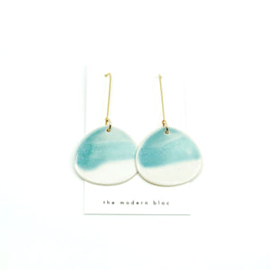 Amara - Modern Porcelain and Gold Plated Earrings