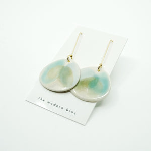 Amara - Modern Porcelain and Gold Plated Earrings