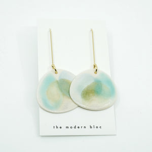 Amara - Modern Porcelain and Gold Plated Earrings