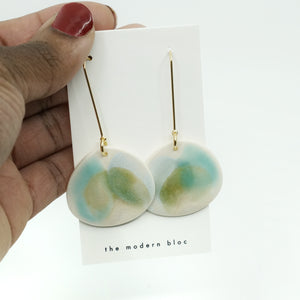 Amara - Modern Porcelain and Gold Plated Earrings