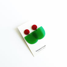 Olympia Green and Deep Red Earrings