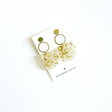 Cleopatra- Matte Gold Glitter Acetate w/Gold Studs Earrings