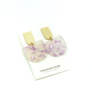 Bailey - Purple Glitter Mardi Gras Earrings