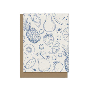Blue Fruit Blank Card