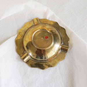 Vintage Small Round Brass Ashtray