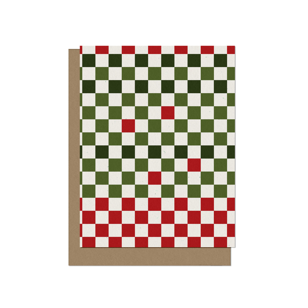 Holiday Checkerboard | Blank Christmas Card