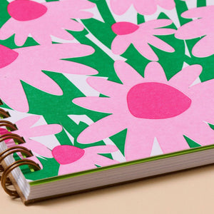 Coneflower Wildflower Letterpress Spiral A5 Notebook