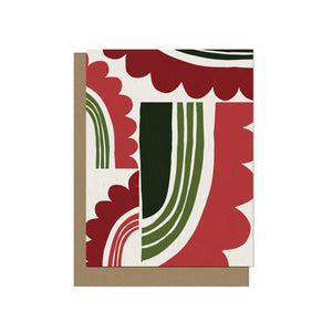 Curved Patterns Blank Christmas Card