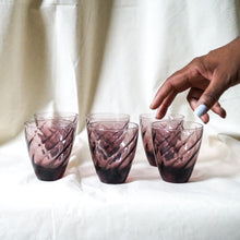 Set of 4 - Vintage Amethyst Swirl Tumbler Glasses