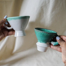 Ceramic Mug | Copper Green Glaze with White