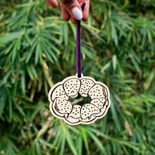 Mardi Gras King Cake Wood Ornament