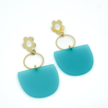 Daisy Gold Plated Stud and Matte Resin Dangle Earrings