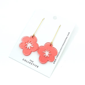 Kari Floral Transparent Resin Dangle Earrings