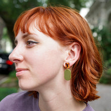 Dot - Dark Tortoise and Olive Green Earrings