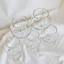 Vintage Set of 5 Shamrock Snifter Glasses