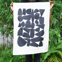 Black Constructed Shapes Pattern Kitchen Towel