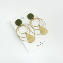 Aubry Brass and Olive Resin Earrings