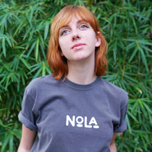 Nola in White - Grayish Black Tee