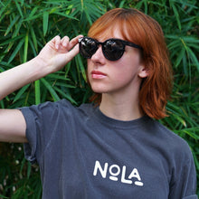 Nola in White - Grayish Black Tee