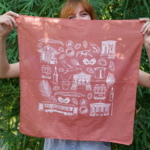 Organic Cotton New Orleans Pattern Bandana