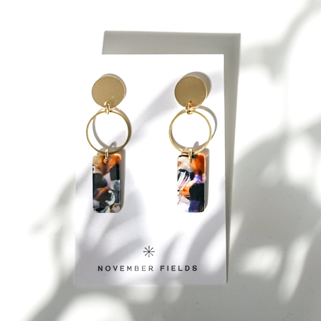 Imogen Multi-Colored Resin and Gold Earrings