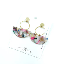 Claude Acetate w/Gold Studs Earrings