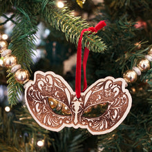 Mardi Gras Mask Wood Ornament
