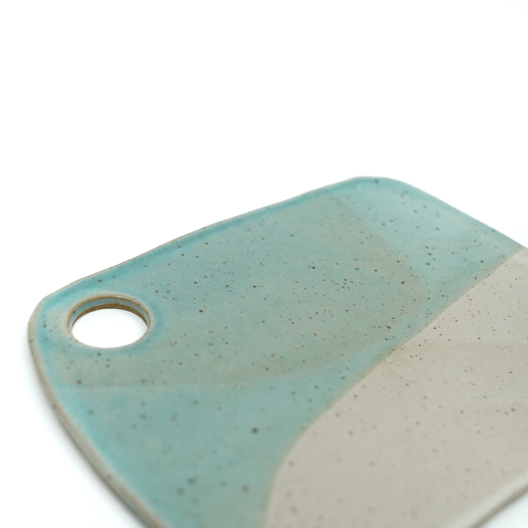 Bienville - Large Ceramic Charcuterie Board - Sea Glass/White