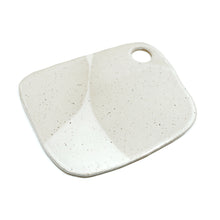 Catahoula - Medium Organic Ceramic Charcuterie Board - Cream/Cream Glaze