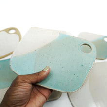 Catahoula - Medium Organic Ceramic Charcuterie Board - Sea Glass/Cream Glaze