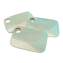 Acadia - Small Ceramic Charcuterie Board - Sea Glass/White