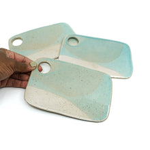 Acadia - Small Ceramic Charcuterie Board - Sea Glass/White