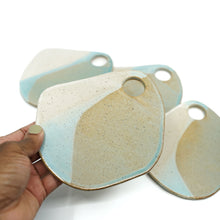 Lafayette - Small Organic Ceramic Charcuterie Board - Amber Blue / Cream Glaze